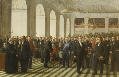 Skizze zur Verfassungsgebenden Reichsversammlung 1848 von Constantin Hansen